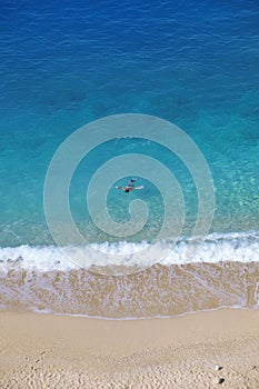 Snorkeling in crete island, greece