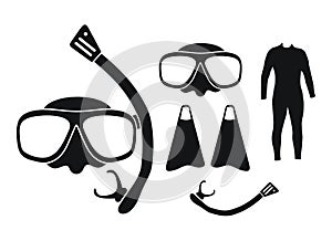 Snorkeling equipment - silhouette