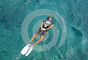 Snorkeling man