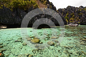 Snorkeling site in Miniloc island. Bacuit archipelago. El Nido. Palawan. Philippines