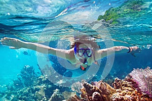 Snorkeling in the tropical water