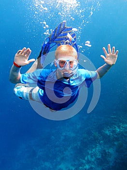 Snorkeling underwater