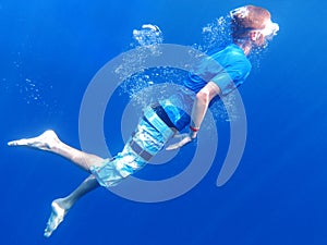 Snorkeling underwater