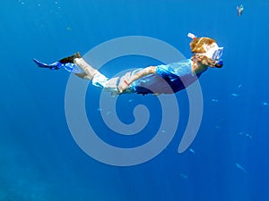 Snorkeling underwater