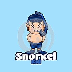 Snorkle Kid Cartoon Mascot Logo