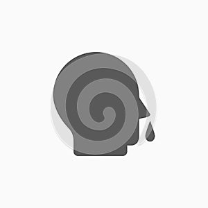 Snot icon, runny nose vector
