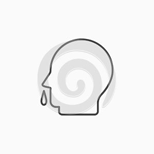 Snot icon, runny nose vector