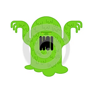 Snot monster. green mucous Mucus character. Vector illustration