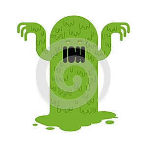 Snot monster. green mucous Mucus character. Vector illustration photo