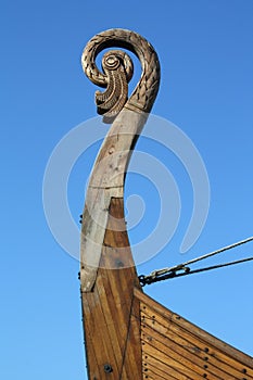 Snout of old viking wooden ship