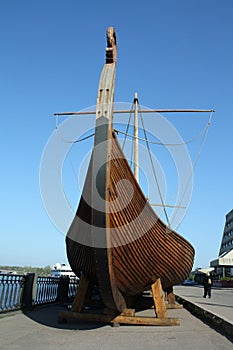 Snout of old viking wooden ship