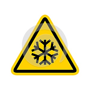 Snow alert vector icon. Snow warning weather winter freeze. Ice hazard snow sign