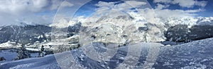 Snow Alps mountain panorama, captured in Bormio, Italy