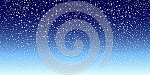 Snow background. Vector illustration with falling snowflakes. Winter snowing sky. Vector photo