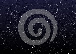 Snow Background Vector. Snowflakes on dark background. Falling snow vector image. EPS 10.