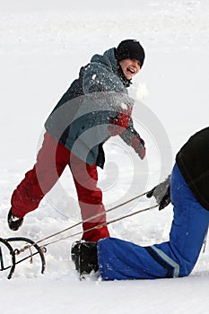 Snow ball fight