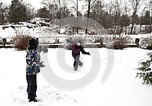 Snow ball fight