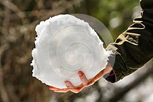 Snow Ball - Large Snowball Fight Having Fun Winter