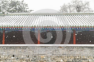 Snow in Beijing\'s Temple of Heaven Park