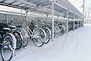 Snow on bicycle