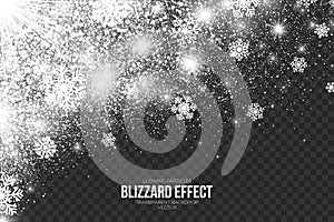 Snow Blizzard Effect on Transparent Background Vector photo