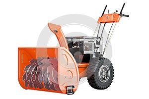 Snow blower, snowblower or snow thrower. 3D rendering