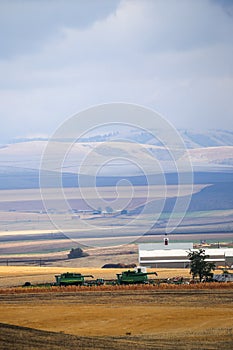 Snow on the Blue Mountains in autumn in Walla Walla, Washington