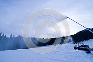 snow cannon in action