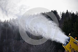 snow cannon in action