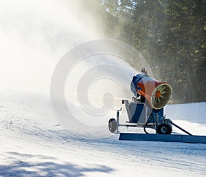 Snow cannon in action