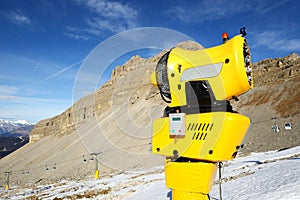 The snow cannon in ski resort