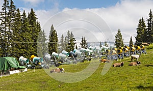 Snow Cannons In Summer, Austria