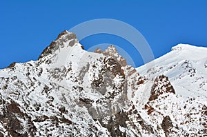 Snow cap on Mount Ruapehu summit in