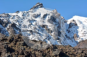 Snow cap on Mount Ruapehu in Tongariro National Park
