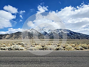 Snow-capped Boundary Peak as seen from the road in Mineral County, Nevada