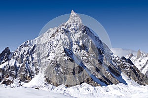 Snow-capped K2 peak in the Karakoram range photo