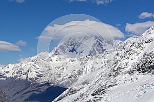 Snow capped Mount Cook, Southern Alps, New Zealand