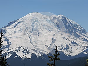 Snow capped mount rainier