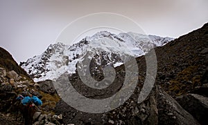 Snow capped mountain in the Andes