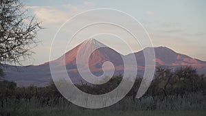 snow capped mountain peak of Licancabur volcano