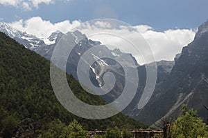 Snow capped mountains