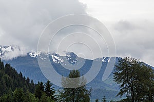 Snow Capped Mountains in Alaskan Wilderness