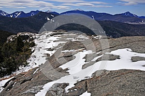 Snow capped mountains and alpine landscape in the Adirondacks, New York State