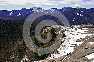 Snow capped mountains and alpine landscape in the Adirondacks, New York State