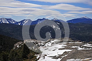 Snow capped mountains and alpine landscape in the Adirondacks, New York State