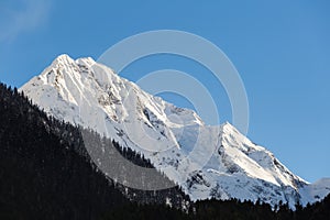 Snow capped mountains