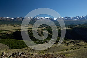 Snow capped mountains of the Chuysky Range