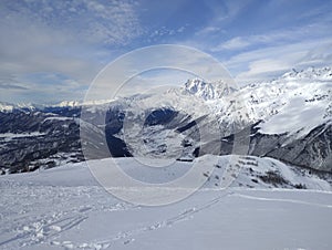 Snow-capped mountains during the day in Georgia, Ushba mountain, Svaneti