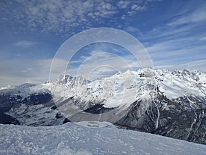 Snow-capped mountains during the day in Georgia, Ushba mountain, Svaneti