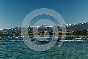 Snow capped mountains in Kaikoura, New Zealand